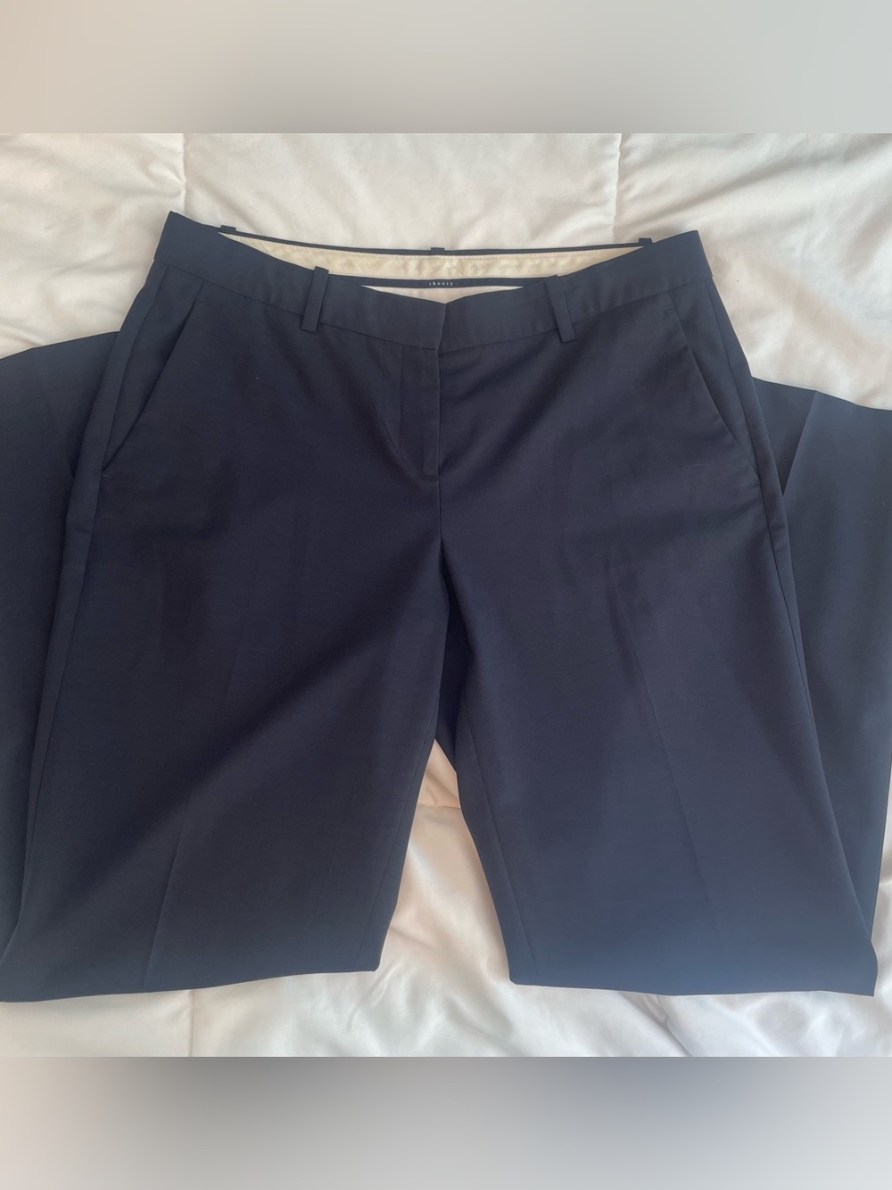 Theory Virgin Wool Dress Pants Navy Blue Women’s 8
